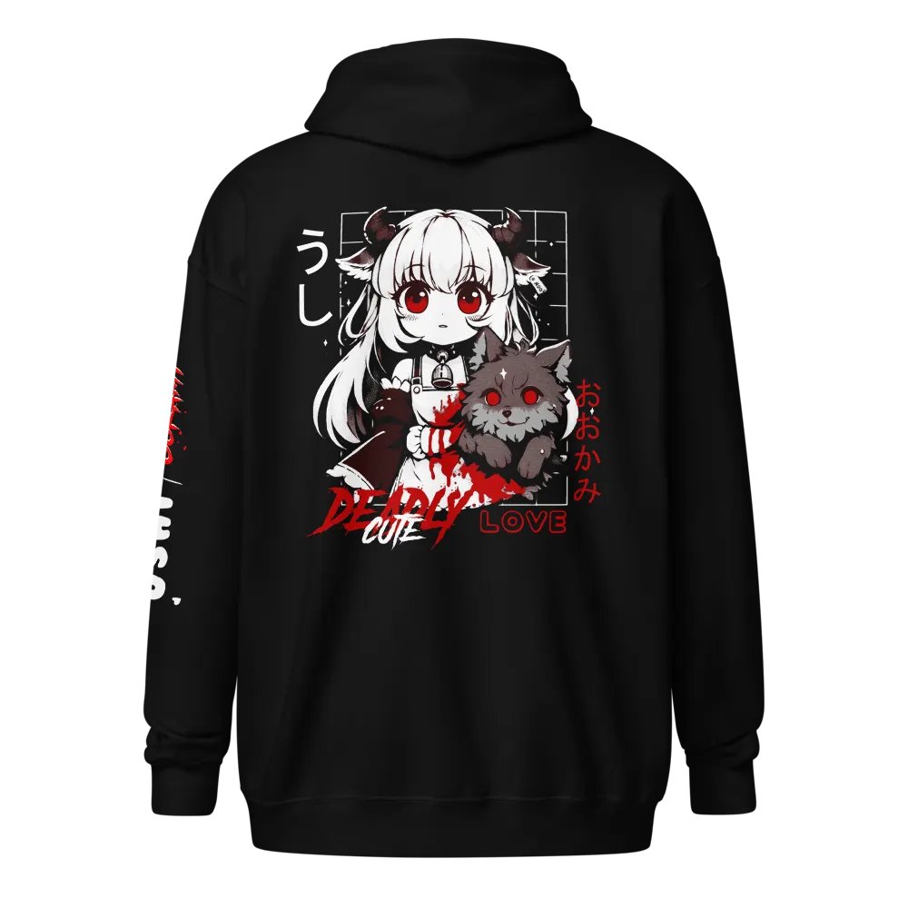 Adorably Macabre Couple Zip-up Hoodie (Alternate) product image (2)