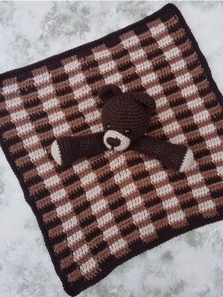 Crochet Bear Lovey Pattern, Baby Security Blanket PDF Pattern - Crafting Happiness product image (2)