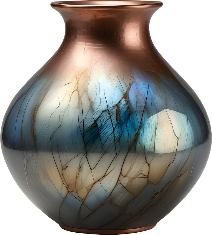 Stellar Luxe – Labradorite & Copper Globe Vase PNG product image (1)