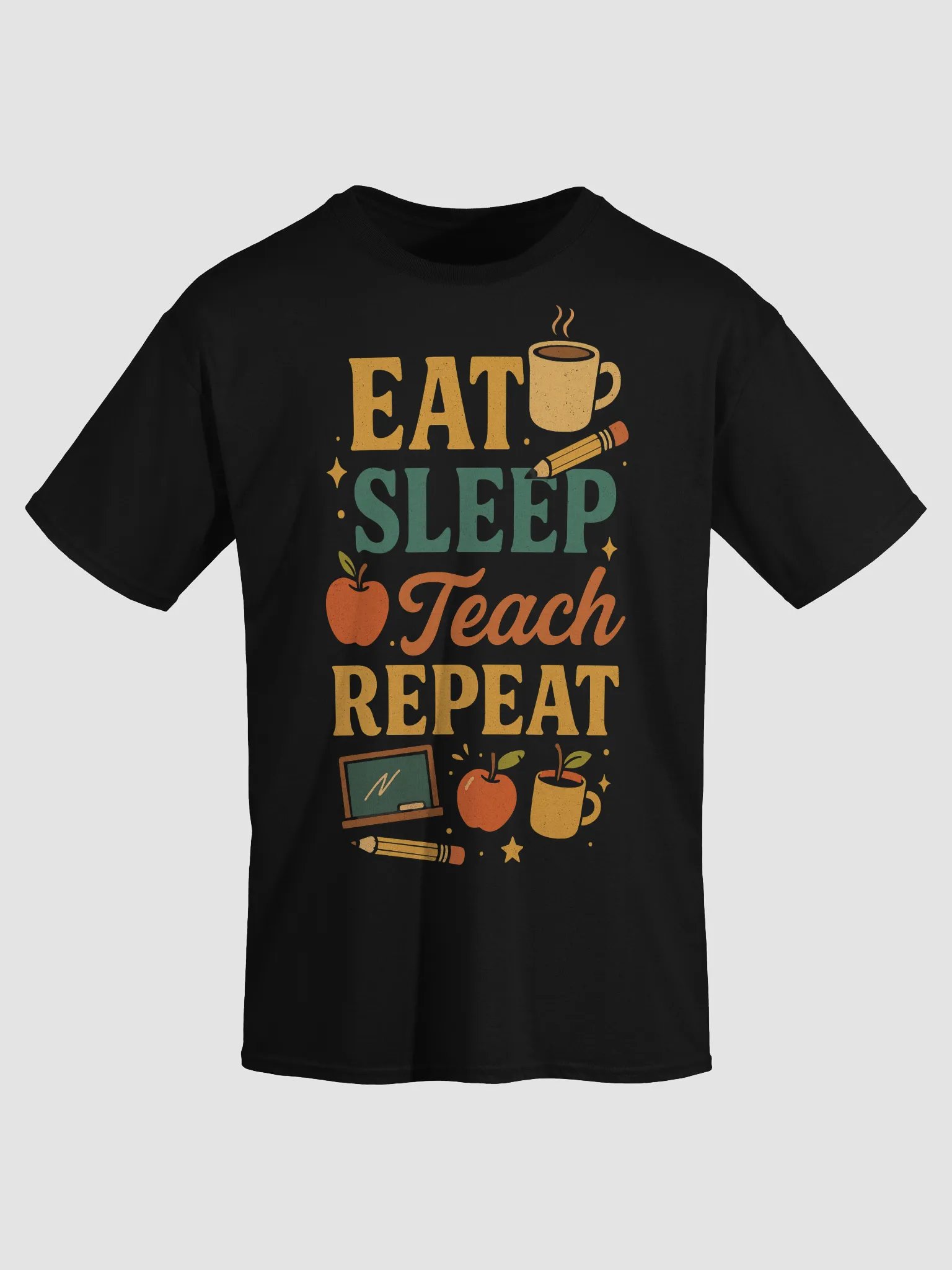 Eat Sleep Teach Repeat – Funny Retro Teacher T-Shirt product image (23)