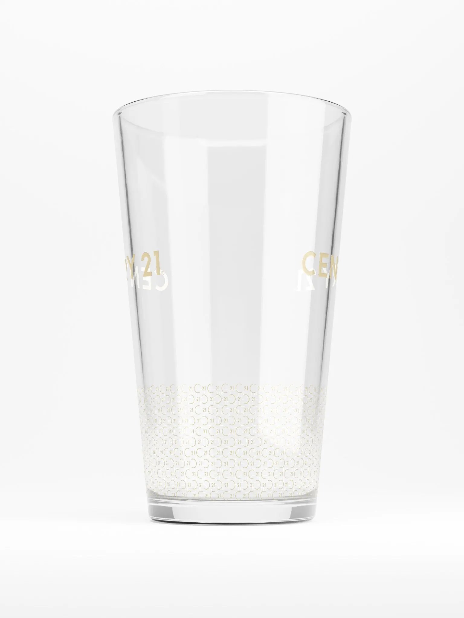 Shaker Pint Glass with Gold CENTURY 21 Edge Wordmark product image (3)