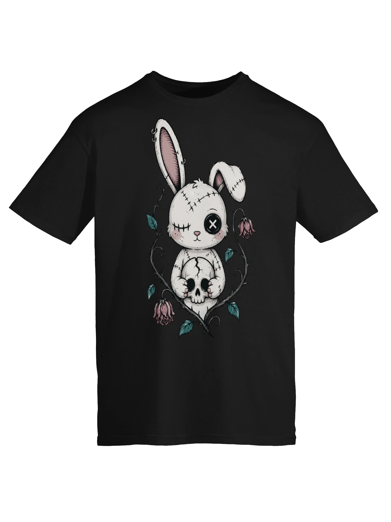 Cute Creepy Bunny Skull Tee product image (50)