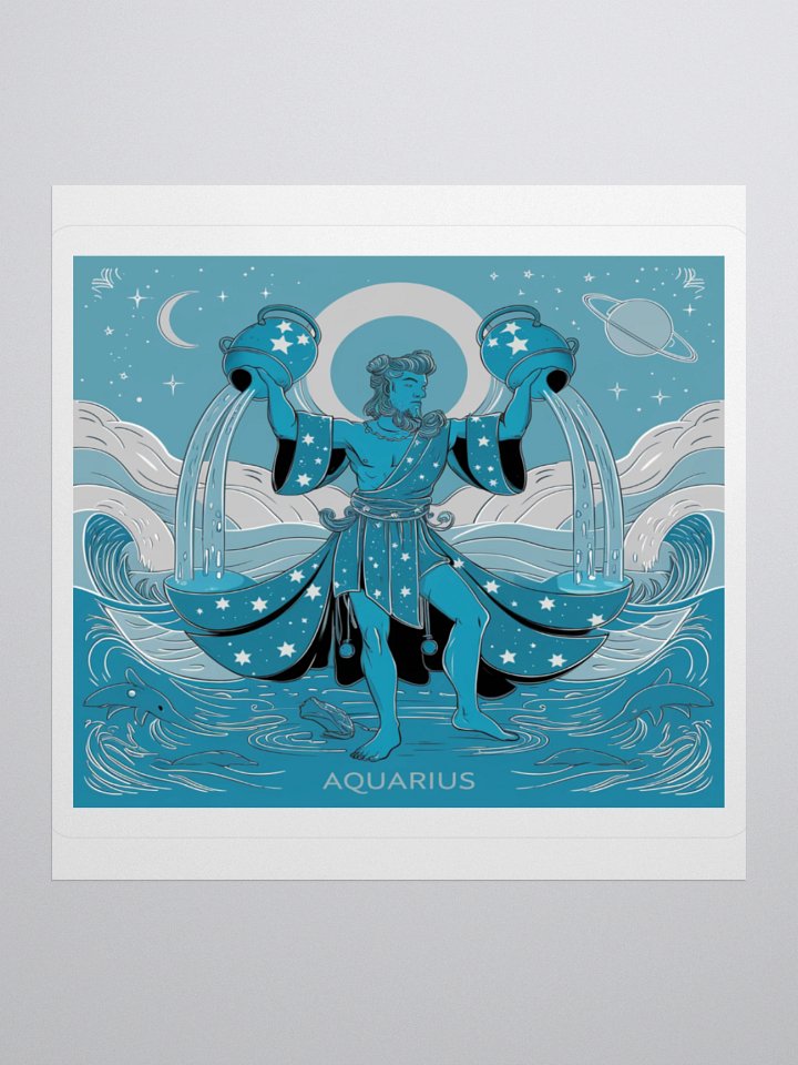 Exclusive Aquarius Celestial Water-Bearer Vinyl Sticker - Zodiac Art product image (1)
