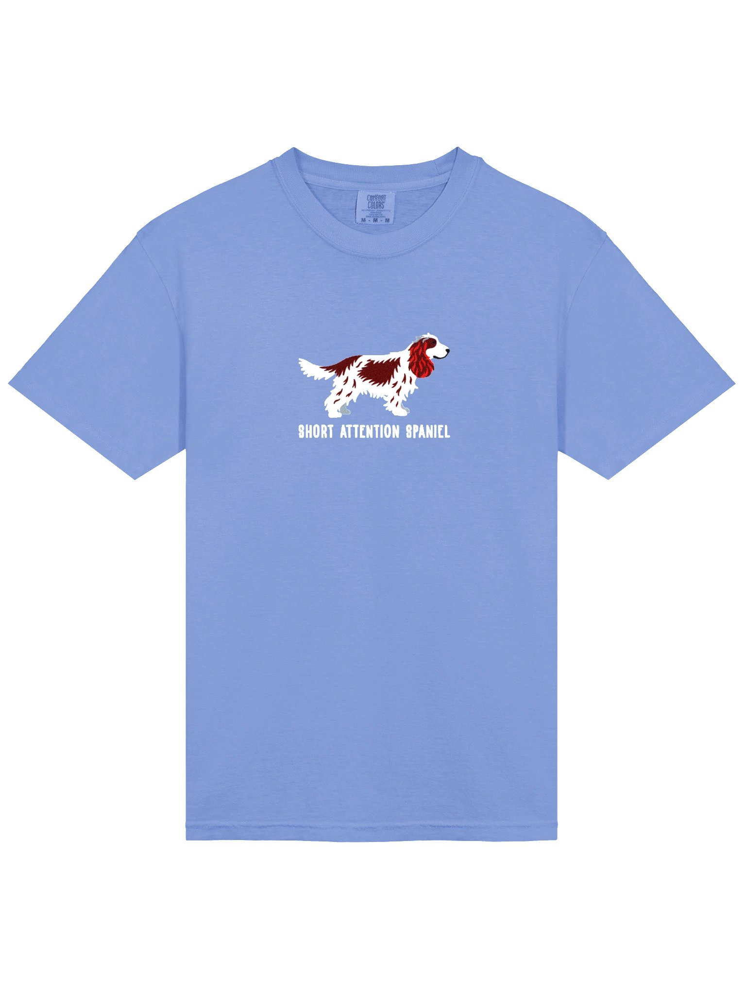 Short Attention Spaniel T-Shirt(Embroidered) of an English Cocker Spaniel(Liver & White) product image (6)