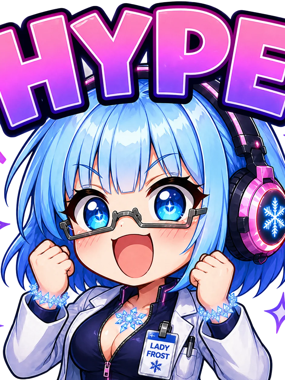 Lady Frost Hype Emote - Die Cut Sticker product image (1)