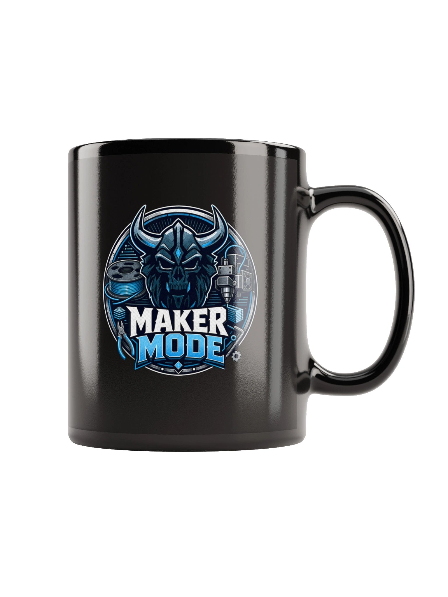 Filament Forged × Maker Mode Black Glossy Mug — Captain Kearn product image (6)