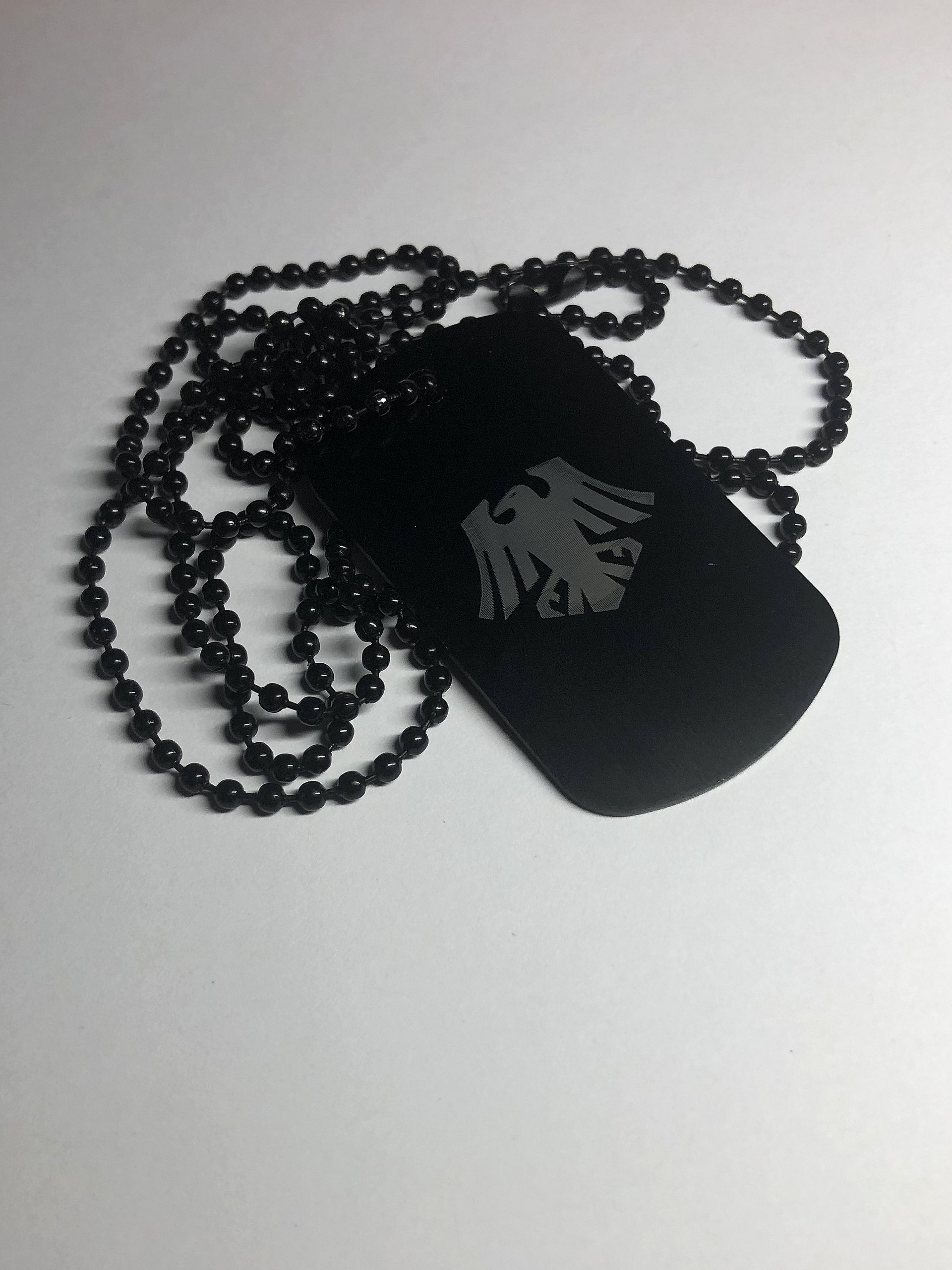 RAVEN - Engraved Dog Tag Pendant Necklace product image (2)