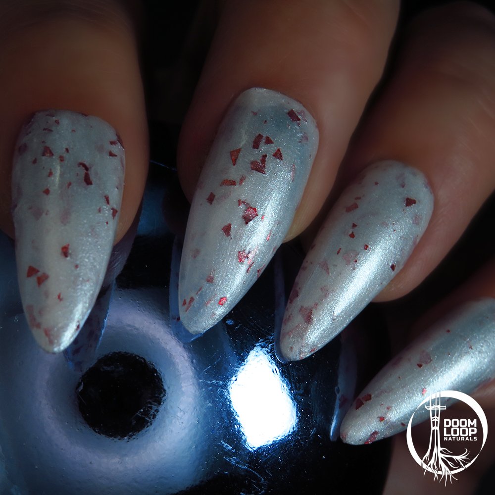 SANTA WORSHIP - White and Red Glitter Nail Polish product image (3)