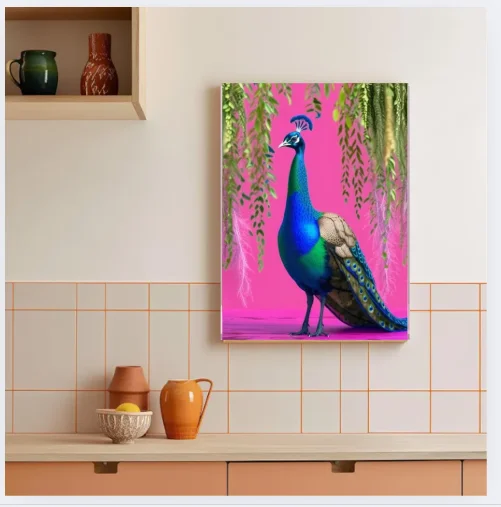 Hot Pink Peacock Wall Art product image (5)