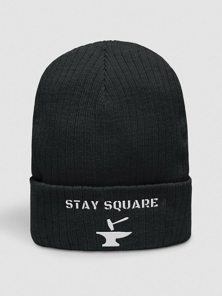 Square Hammer Stay Square Ribbed Knit Beanie product image (1)