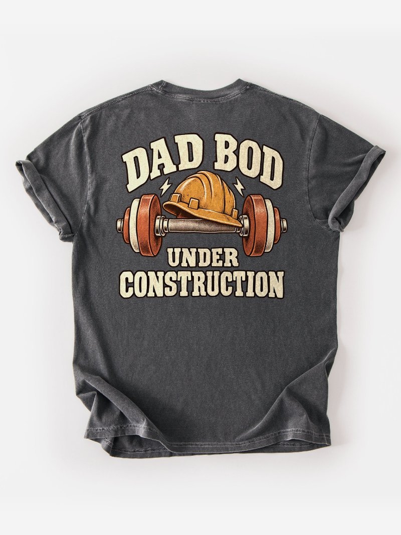Dad Bod Under Construction Oversized Gym Tee | Gym Shirt for Dad product image (1)