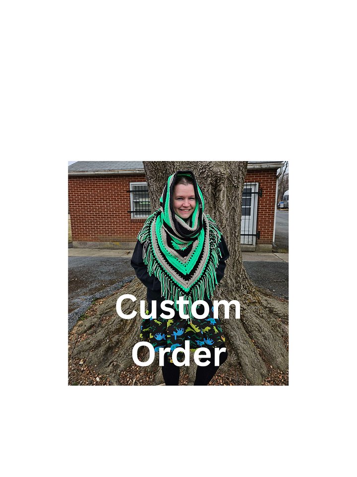 CUSTOM ORDER of Crochet Wild Oleander Hooded Scarf product image (1)