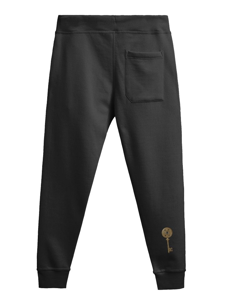 The Gatekeeper’s Key Fleece Joggers – Front Thigh & Back Lower Leg Print | Black | product image (2)
