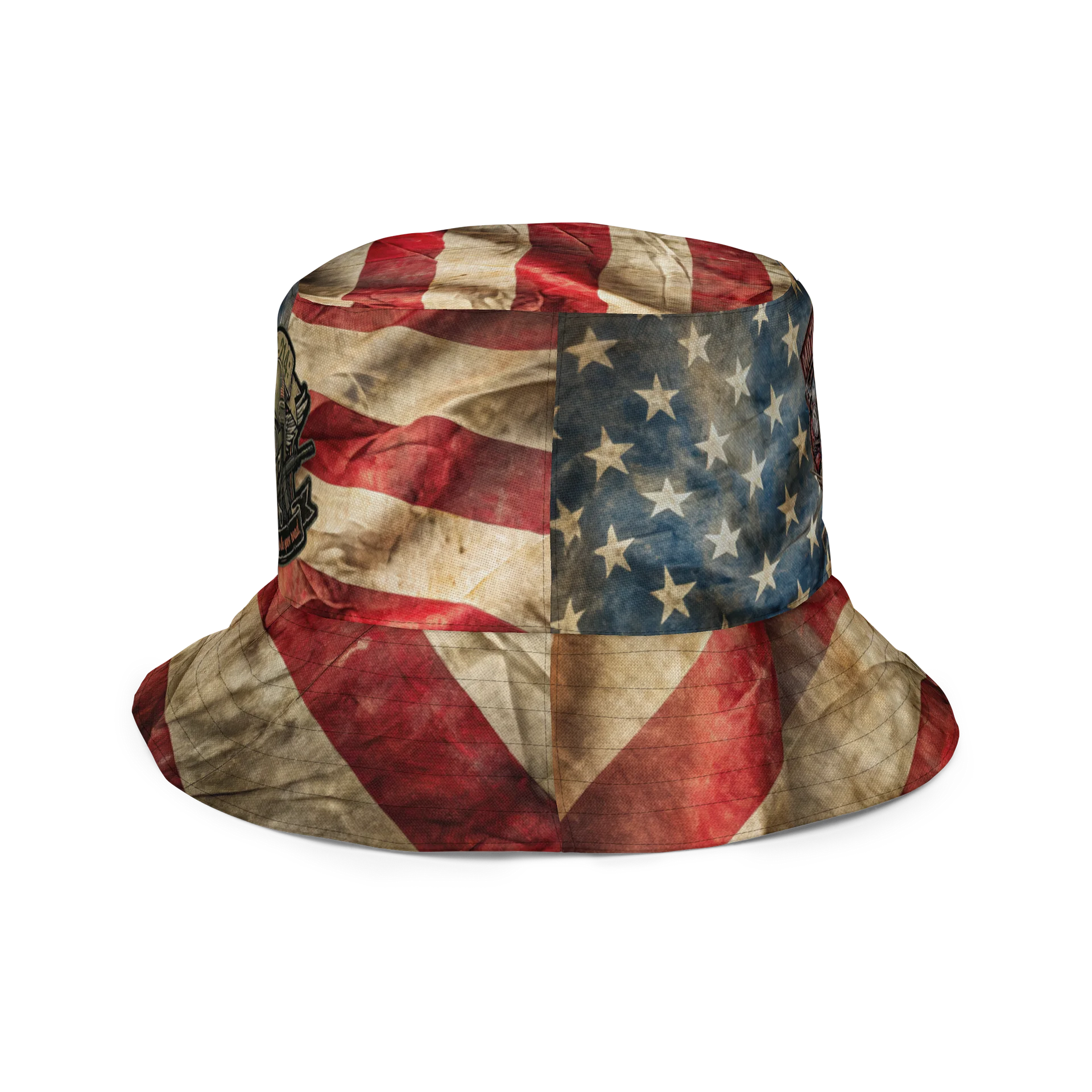Murican Flag, Faded, MötoGraffitti Logo'd Reversible Boonie Cap product image (6)