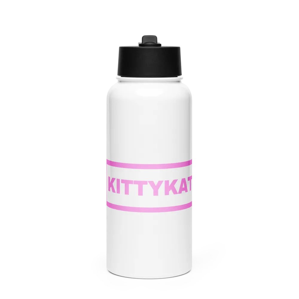 Kittykat23 Water Bottle with Straw Lid - Pink product image (1)