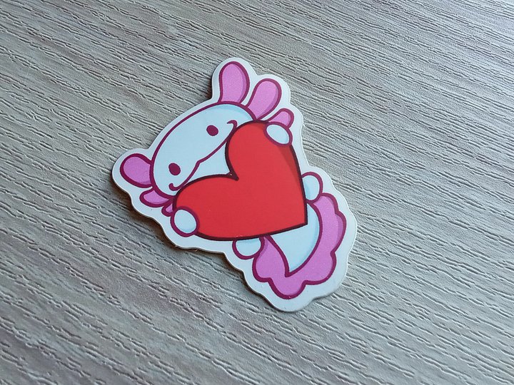 Axolotl Heart Sticker product image (2)