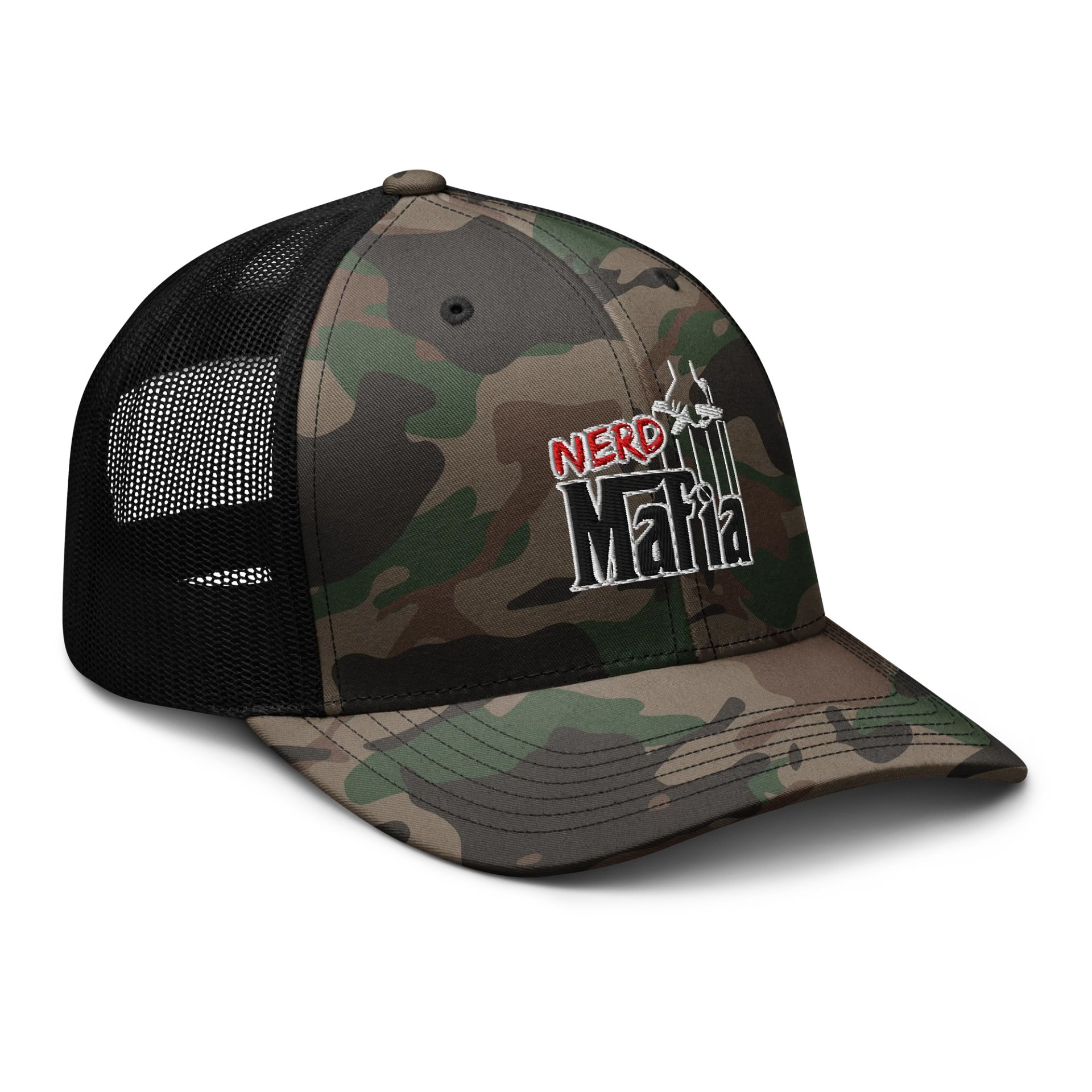 Nerd Mafia Cammo Trucker Hat product image (6)
