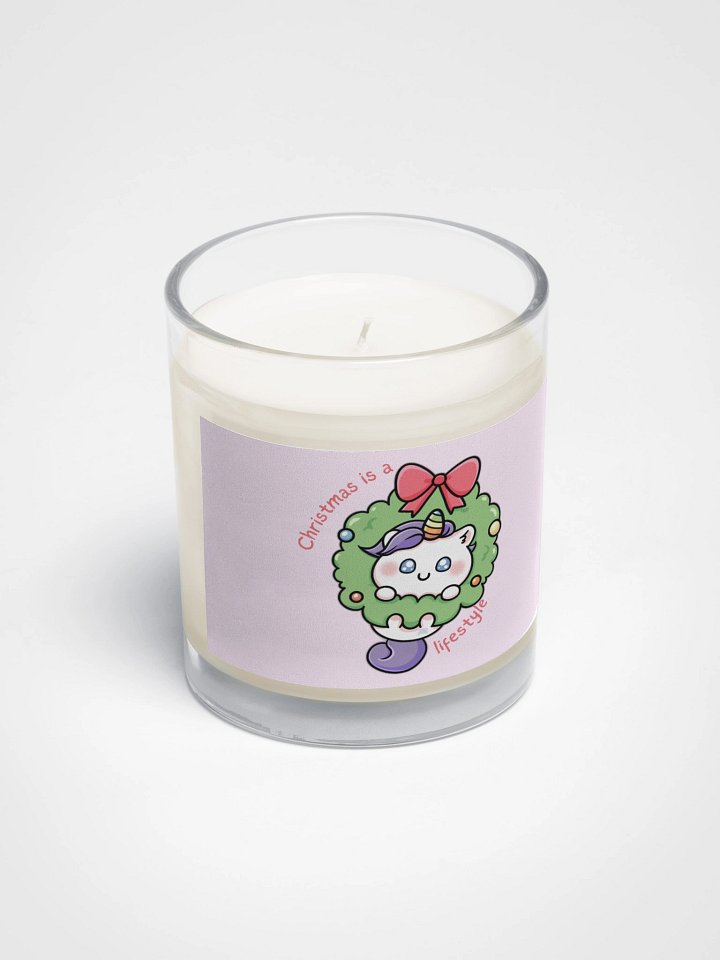 Unicorn Christmas Wreath Soy Wax Candle product image (2)