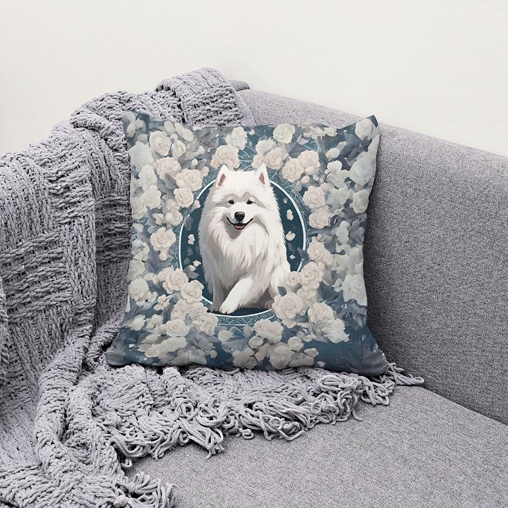 Floral Samoyed Pillow product image (2)