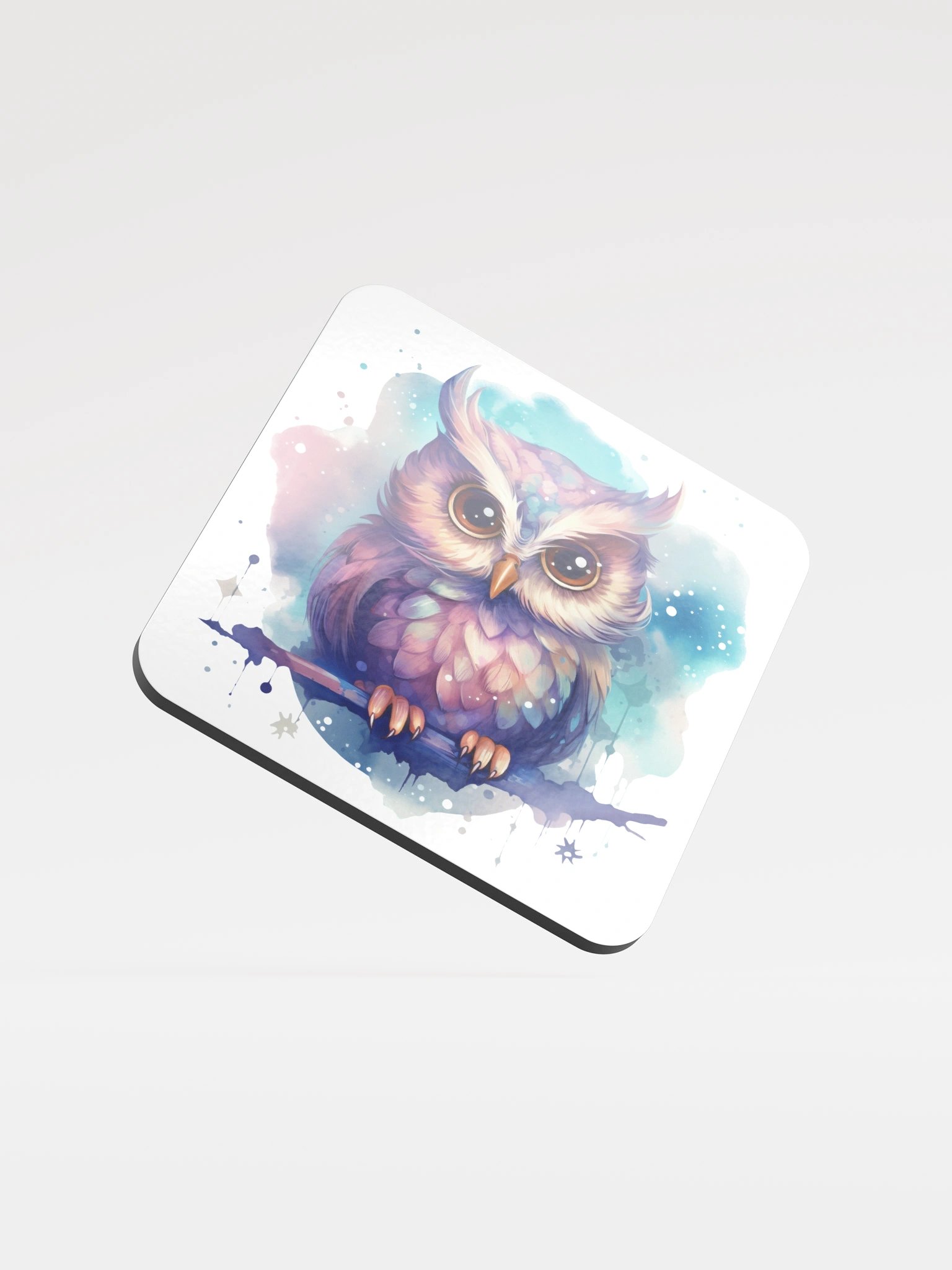 Watercolour Owl Cork Coaster product image (2)
