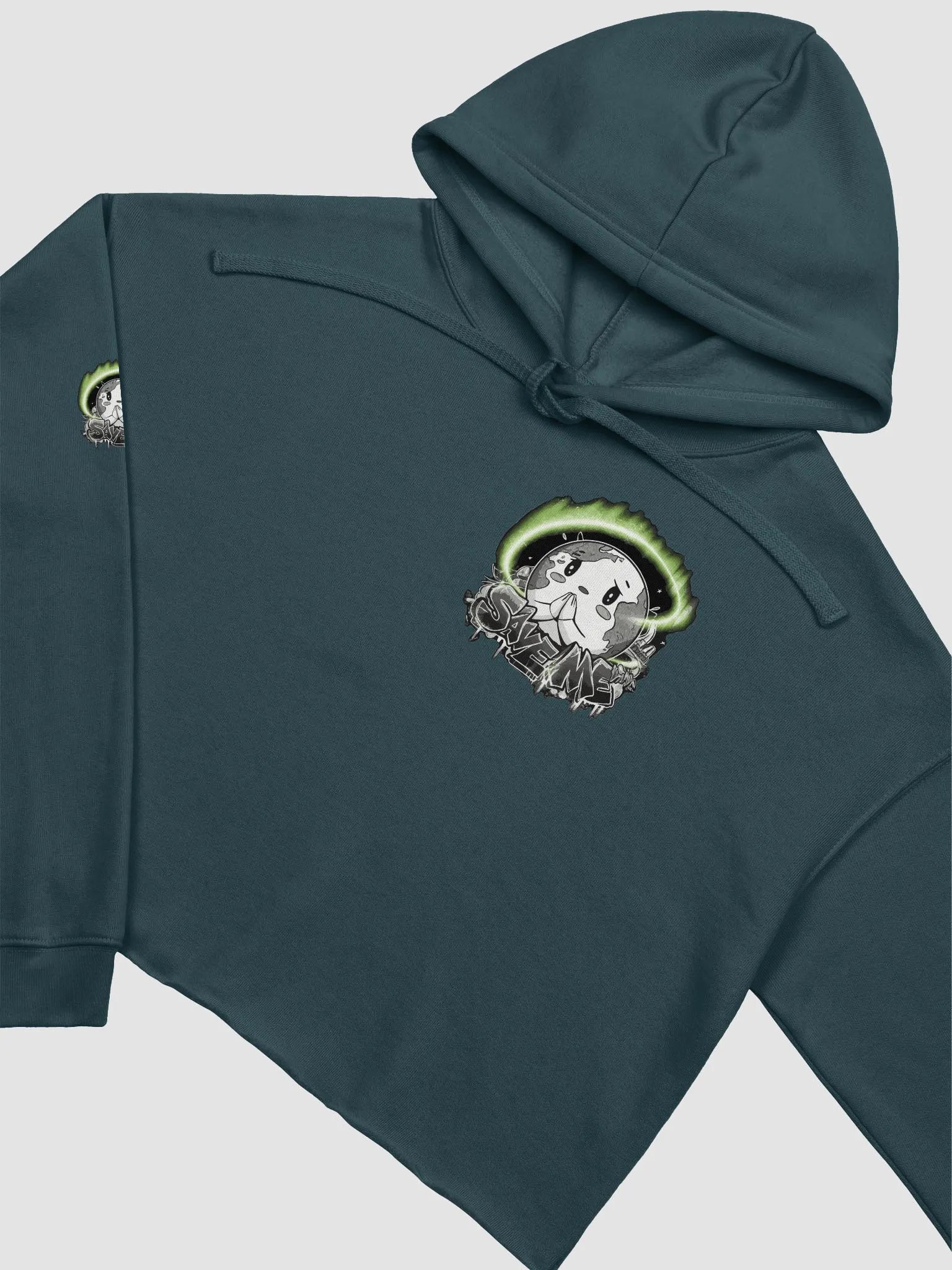 Save Me: A Plea from Planet Earth Fleece Crop Hoodie 🌍 product image (1)