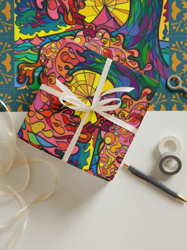 Coastal Escape - Vibrant Swirls Wrapping Paper Set – Marine Life Collection product image (4)