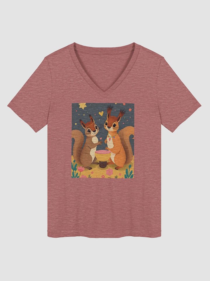 Whimsical Love Squirrels V-Neck Tee product image (1)