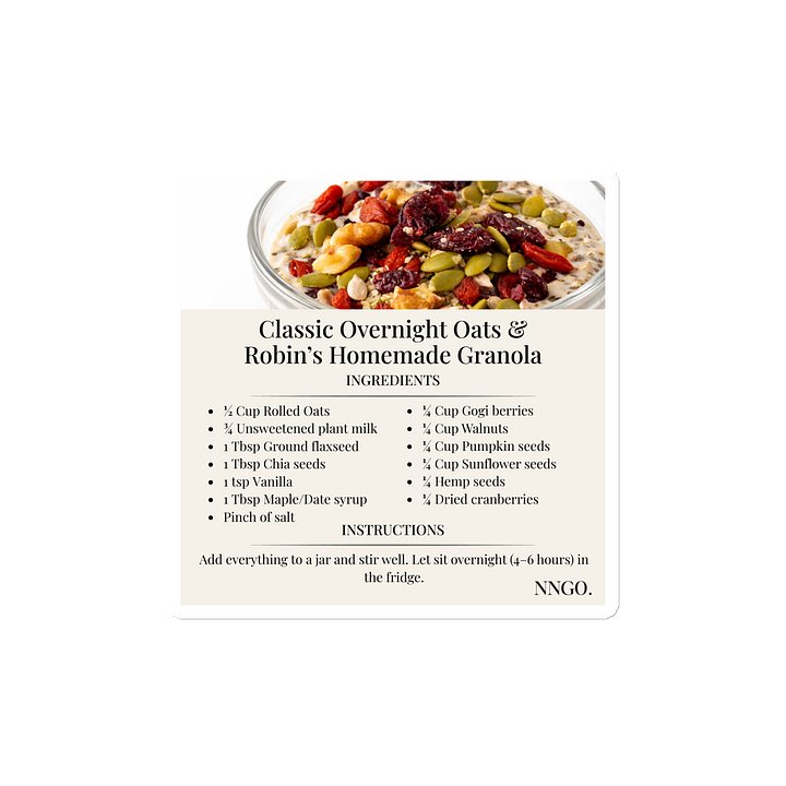 Classic Overnight Oats & Robin’s Homemade Granola Recipe Magnet product image (1)