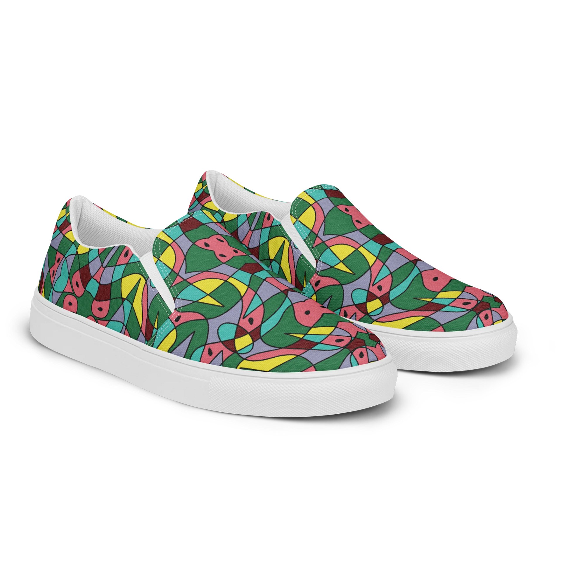 Watermelon Bloom – Women's Slip-On Canvas Shoes product image (3)