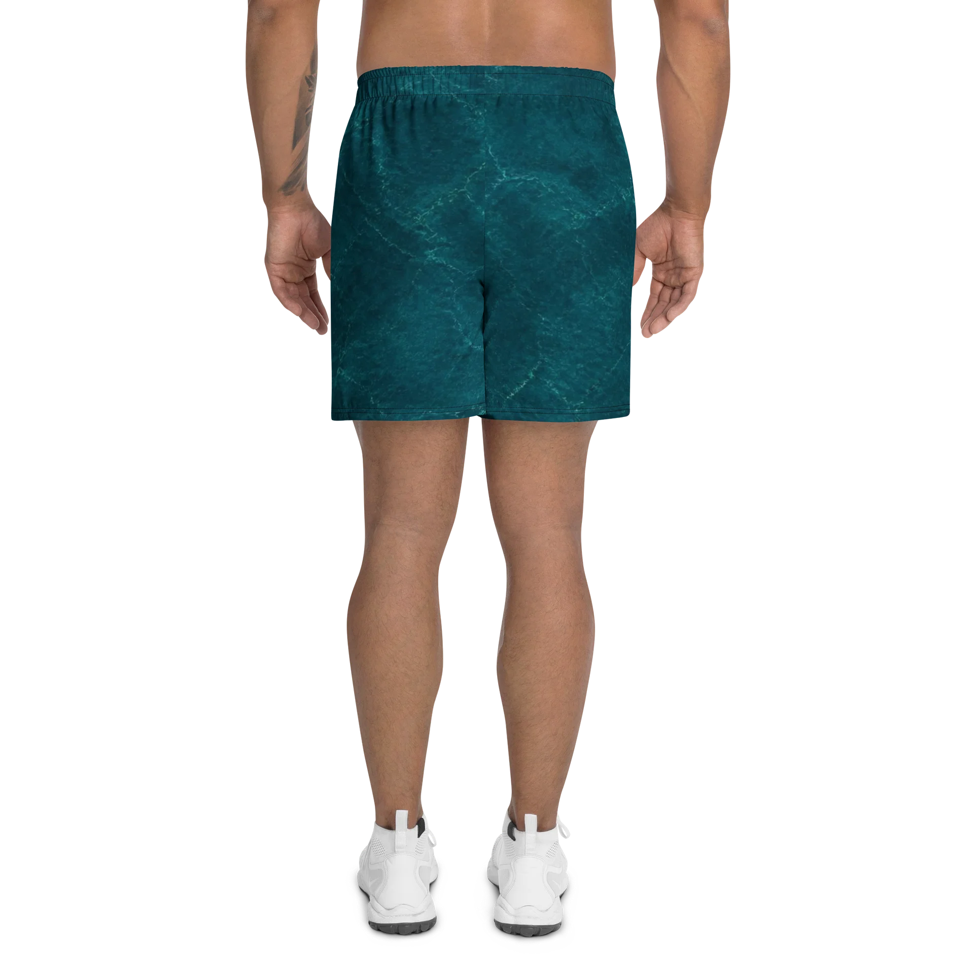 "A701" Teal Ripple Athletic Long Shorts product image (4)