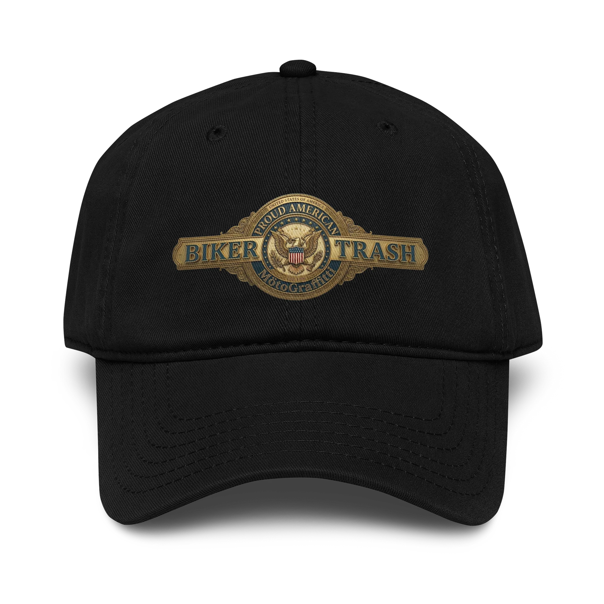 MötoGraffitti Proud American Biker Trash Garment-Washed Cap product image (1)