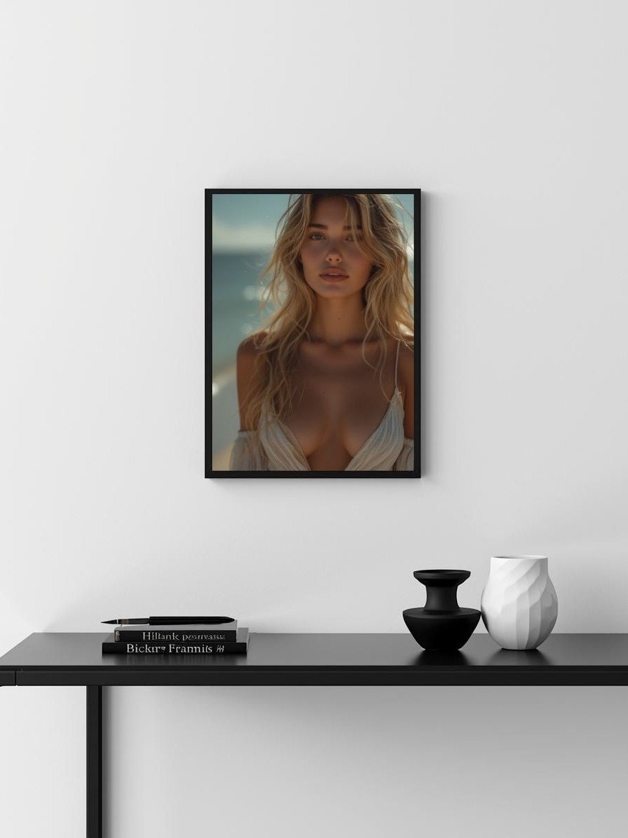 Sun-Kissed Blonde Beach Model 8x10 Metal Wall Art – Ocean Metal Poster product image (3)