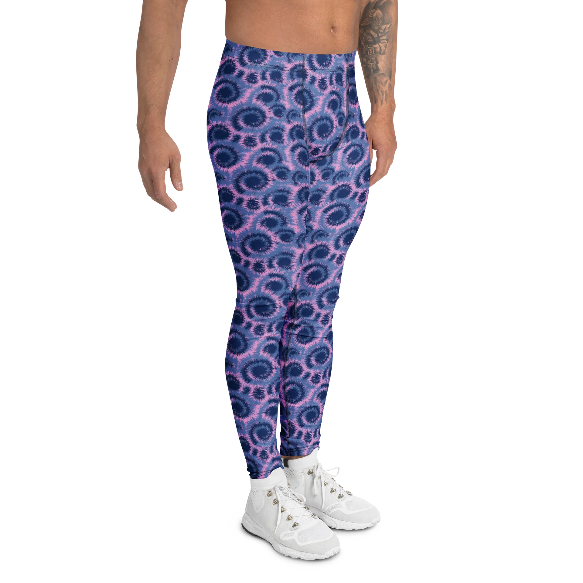 Comfortable Men’s Leggings: Bold Colorful Tie-Dye product image (3)