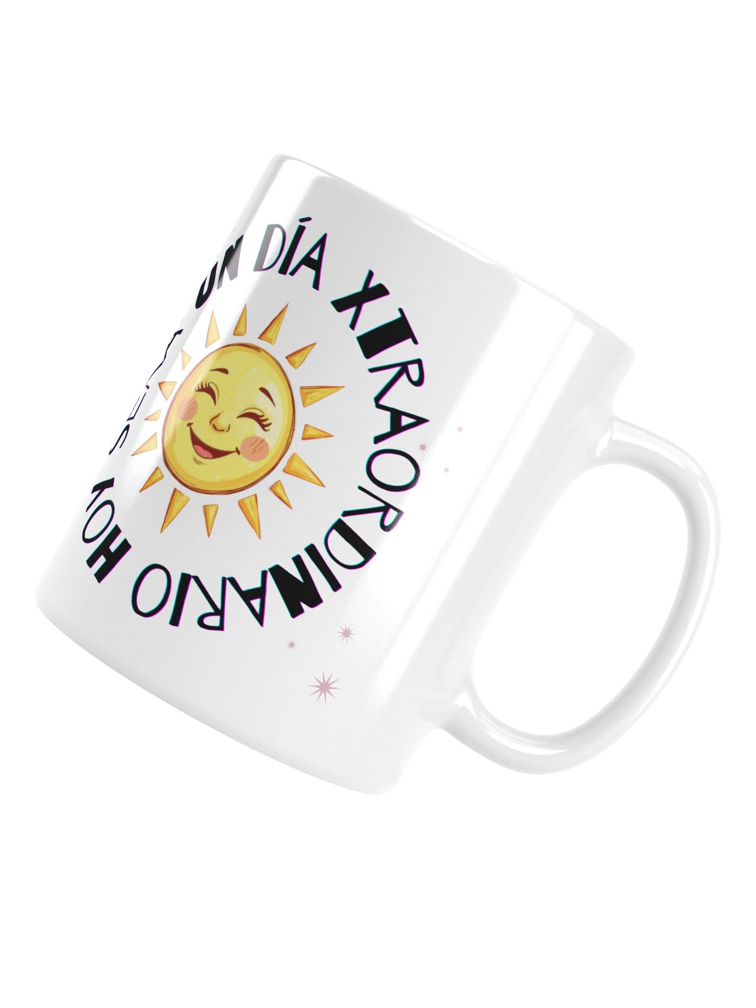Smiling Sun and Cat White Glossy Mug product image (9)