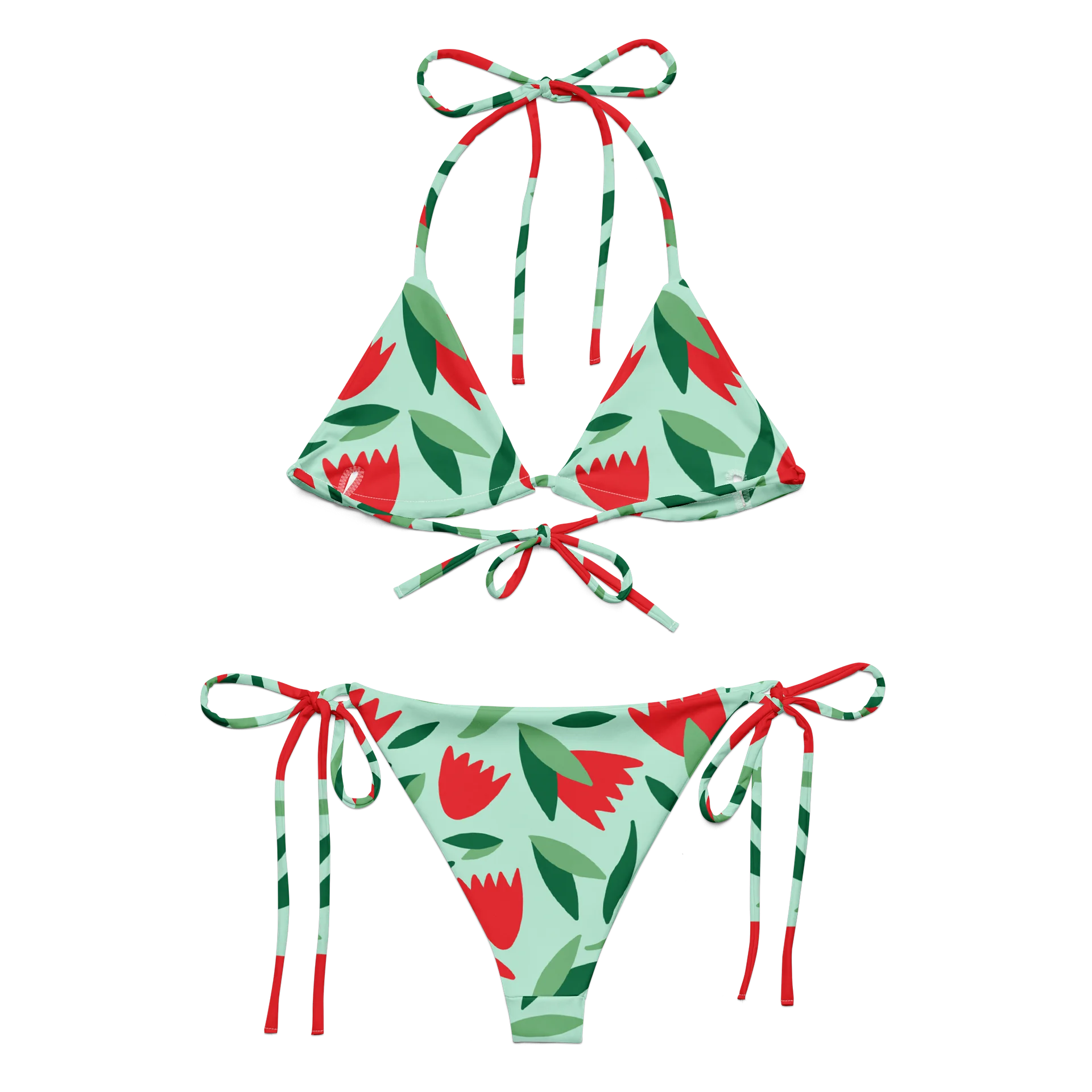 Mint Tulip Floral String Bikini product image (2)