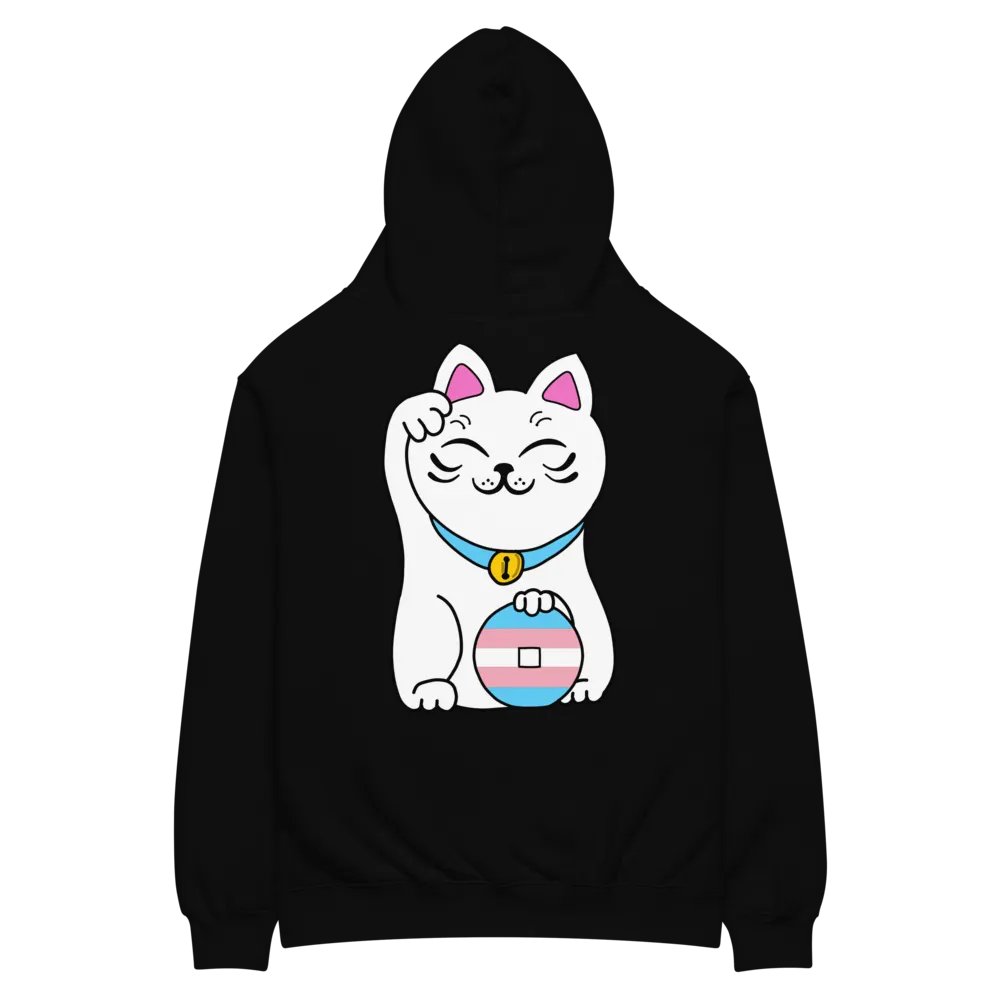 Maneki neko transgender pride hoodie product image (4)