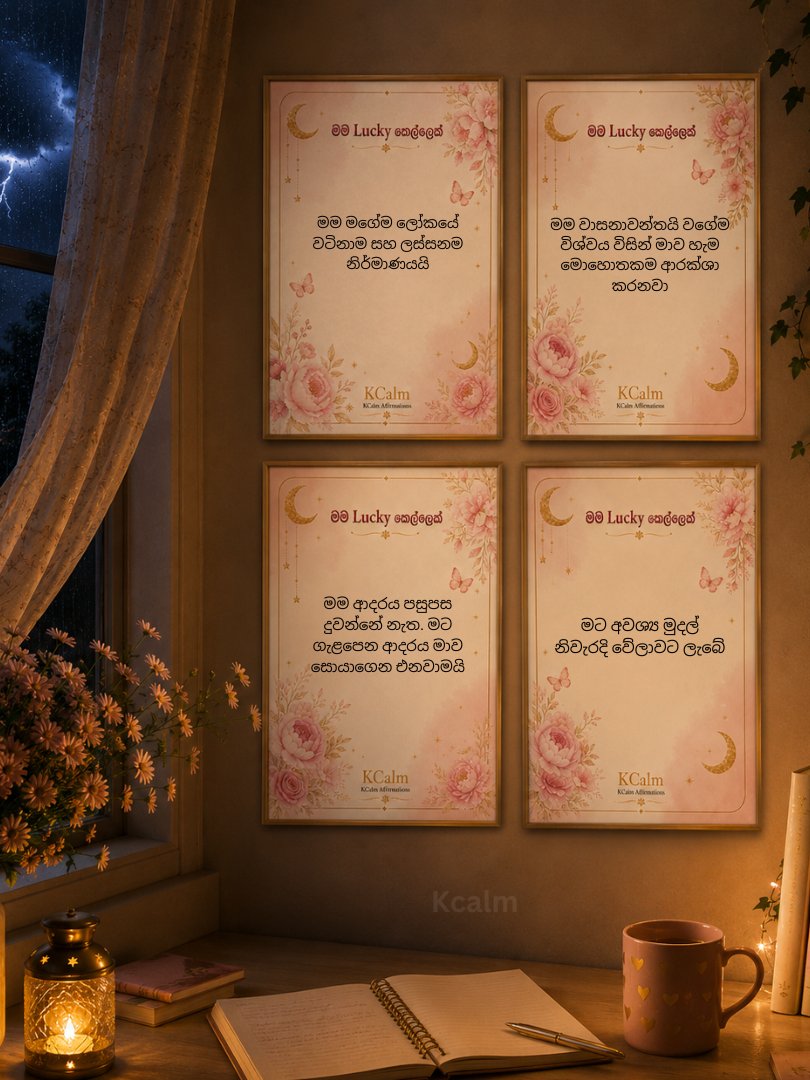 🌸 මම Lucky කෙල්ලෙක් - 50 Powerful Affirmations 🌸Printable Pdf product image (6)