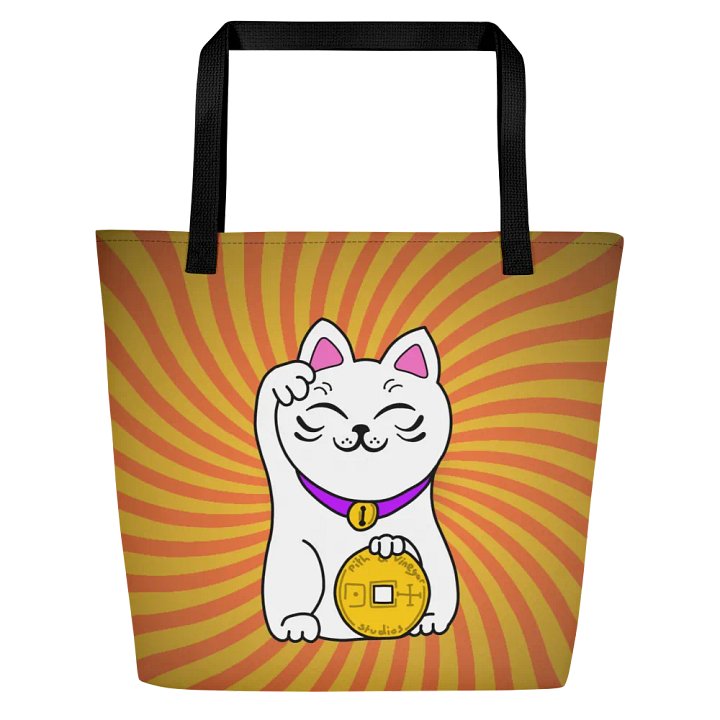 Maneki neko tote bag with internal pocket product image (1)