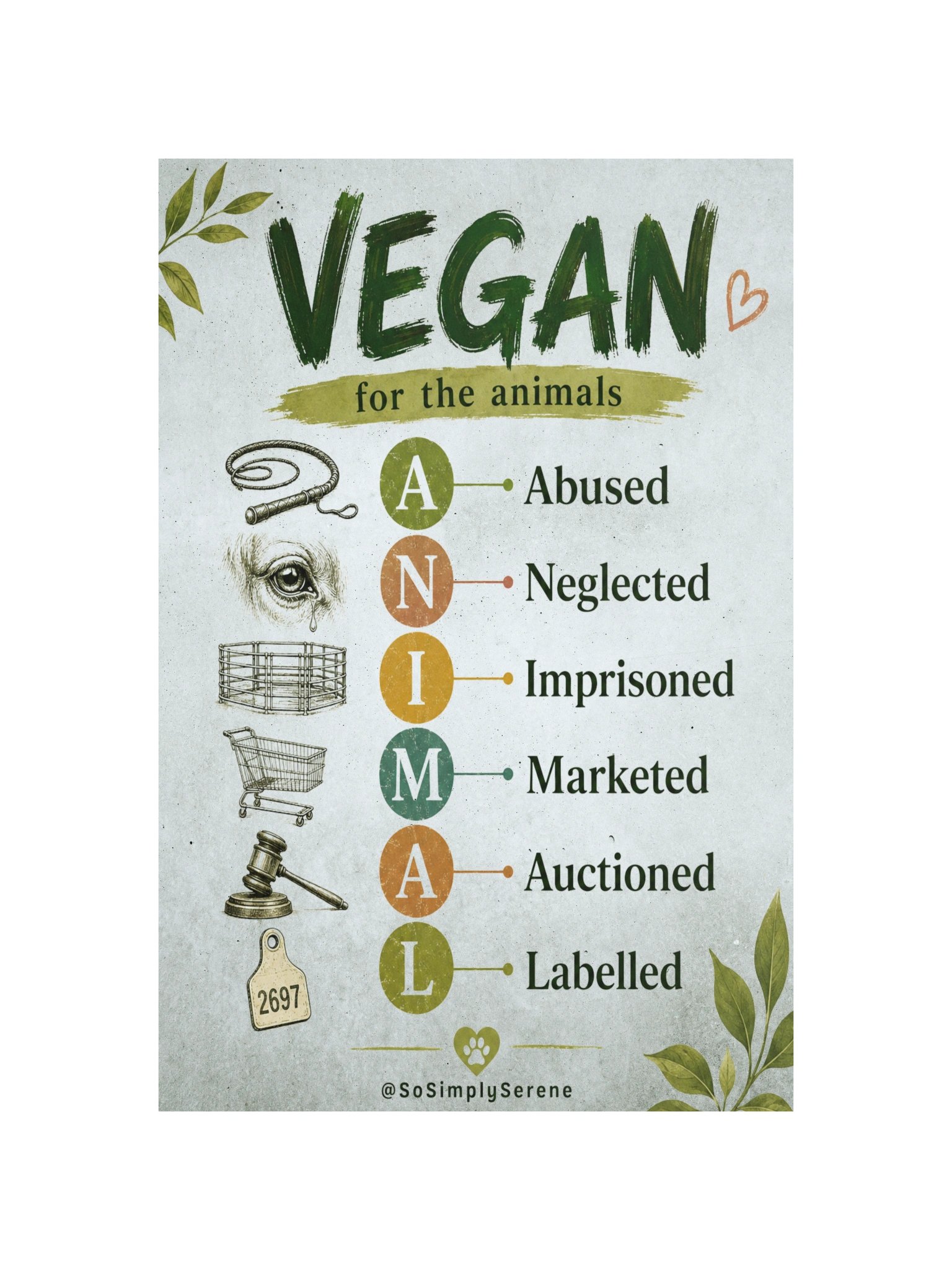 VEGAN for the Animals Poster product image (7)