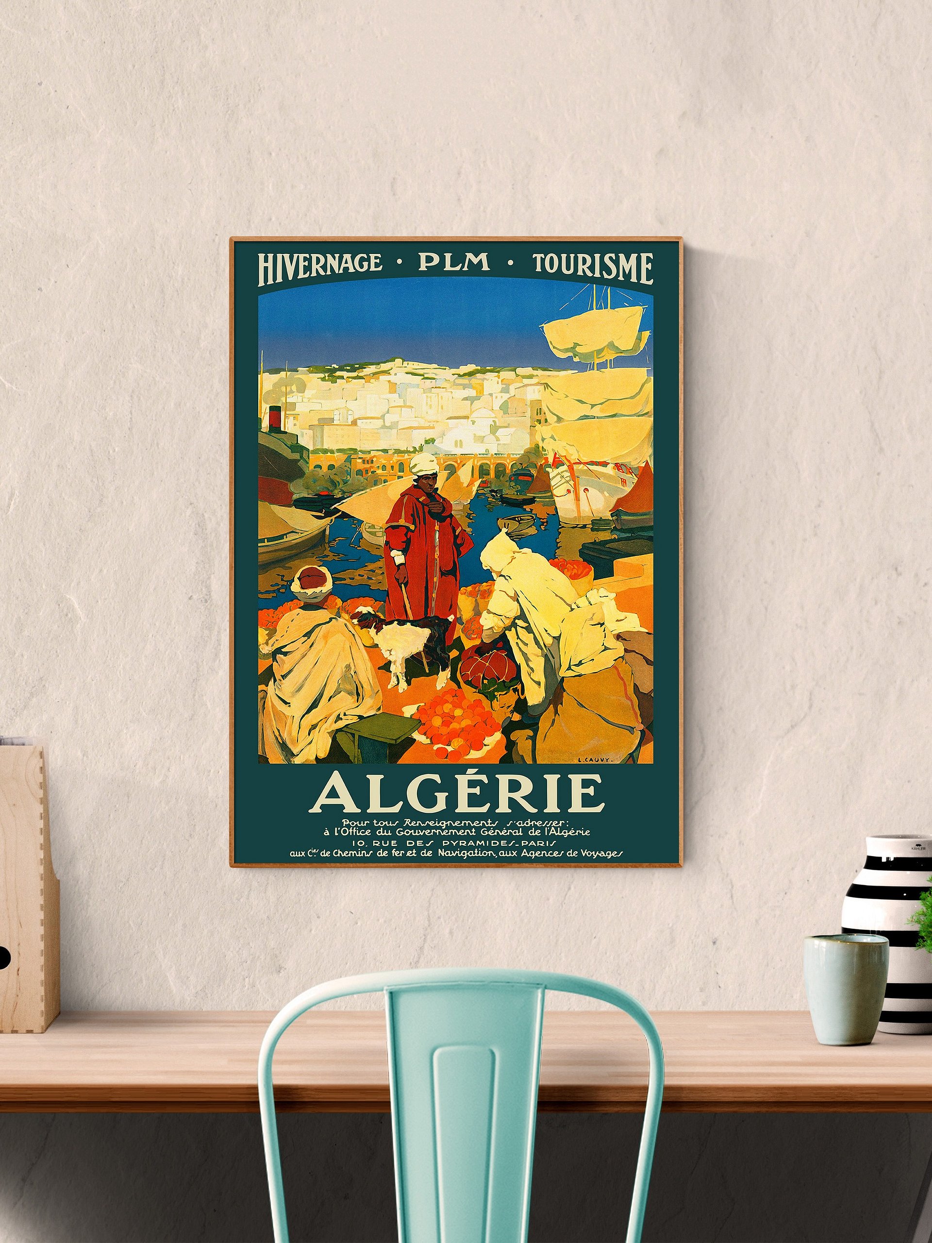 Algeria, PLM, 1930 — retro vintage travel poster, retro travel art, retro travel wall art product image (2)