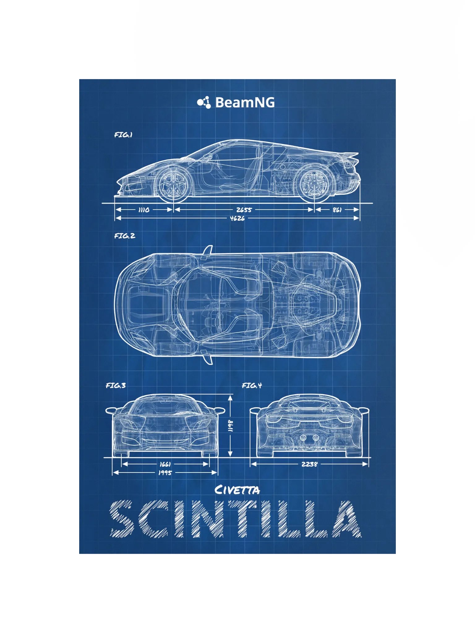 Civetta Scintilla Blueprint Poster product image (2)