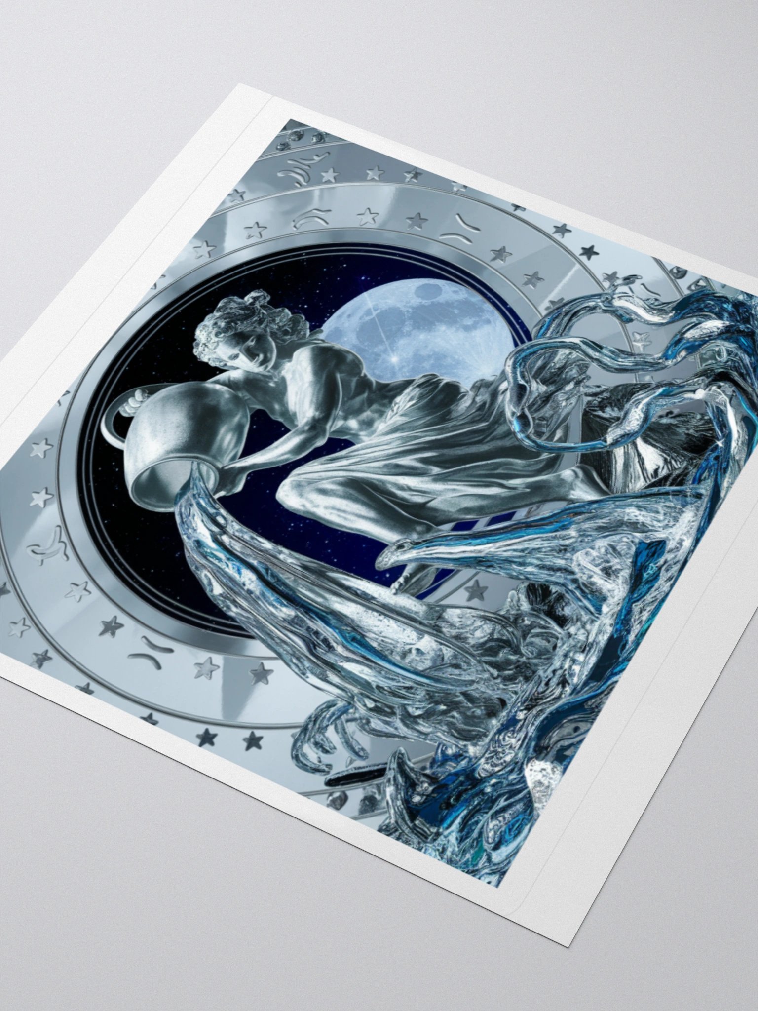 Aquarius Celestial Water-Bearer Vinyl Sticker - Exclusive Zodiac Art product image (9)