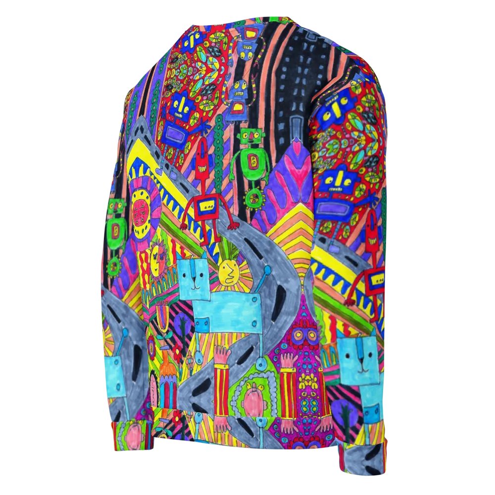 Abstract Colourful Doodle Robots Unisex Sweatshirt product image (8)