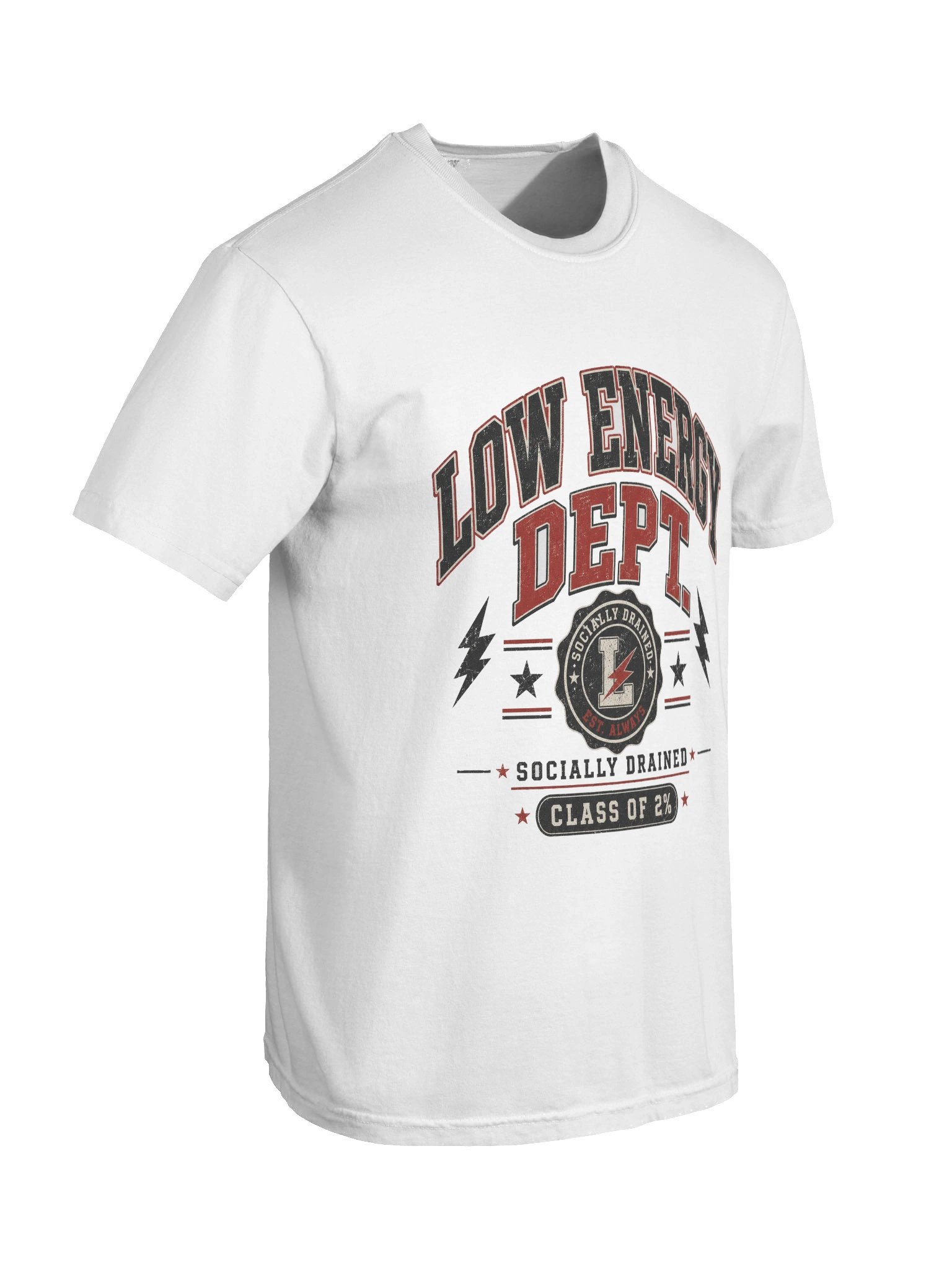 Low Energy Dept Vintage Tee – Funny Socially Drained Graphic Shirt product image (6)
