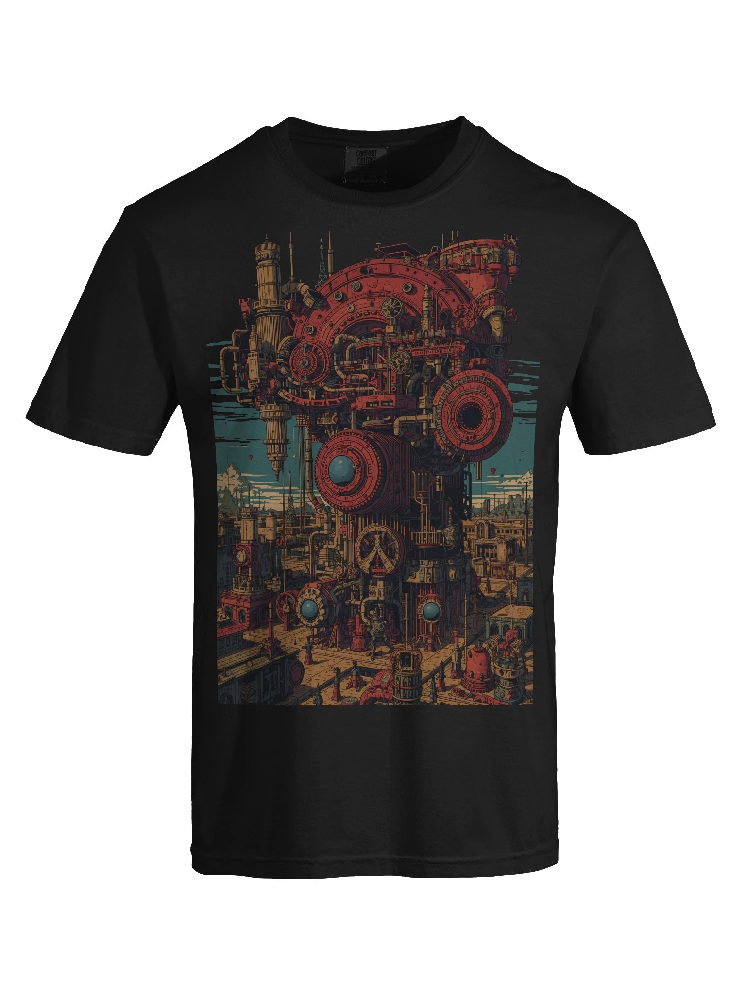 Retro-Futurist Machine City Heavyweight T-Shirt product image (2)