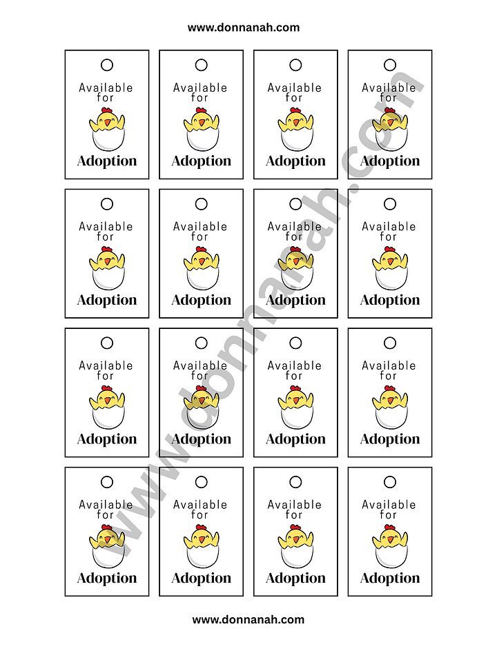 Printable Amigurumi Chick Tag, download (*no physical product) PDF product image (2)