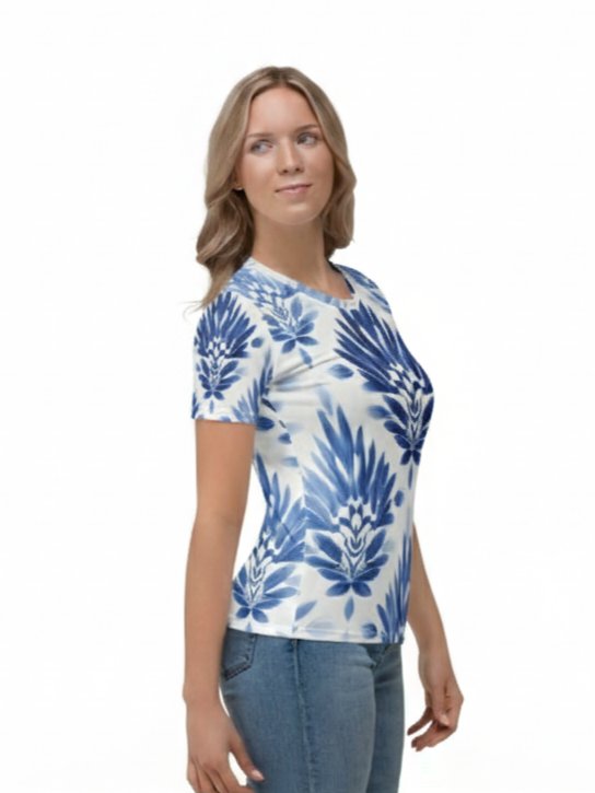 Blue Feathers All-Over Print Women's Tee product image (3)