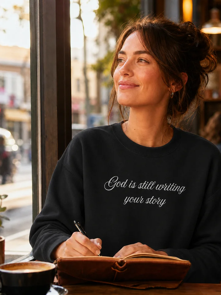 God Is Still Writing Your Story Sweatshirt (Dark Colors) | Christian Apparel | Kingdom Life Co. product image (1)