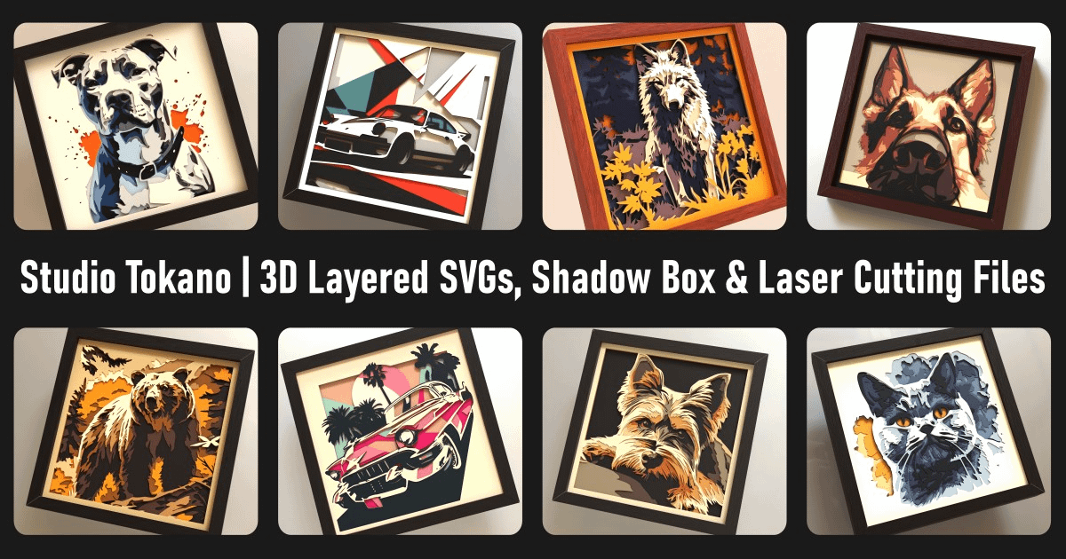 Studio Tokano | 3D Layered SVGs, Shadow Box and Laser Cutting Files