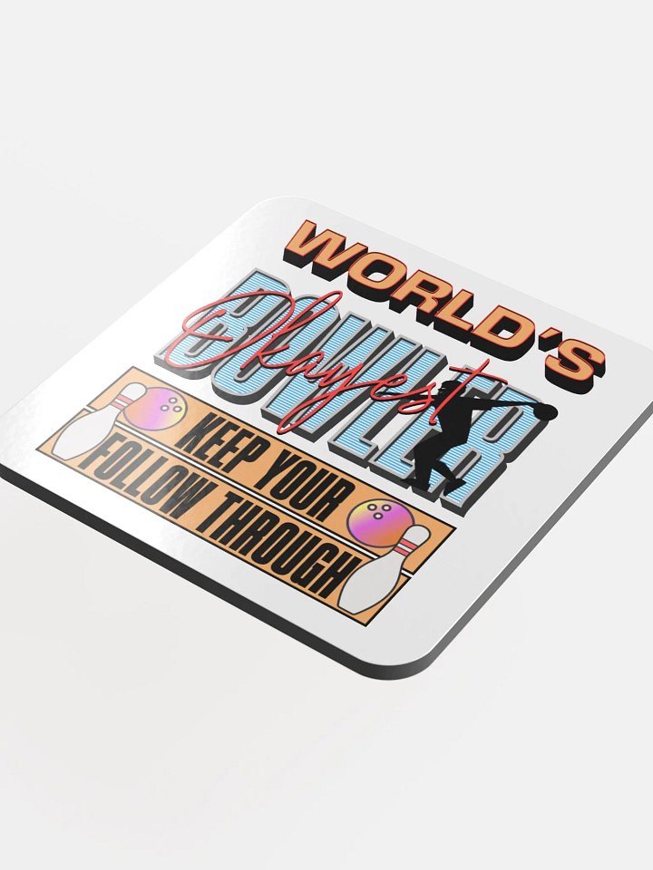 World's Okayest Bowler Cork Coaster product image (1)